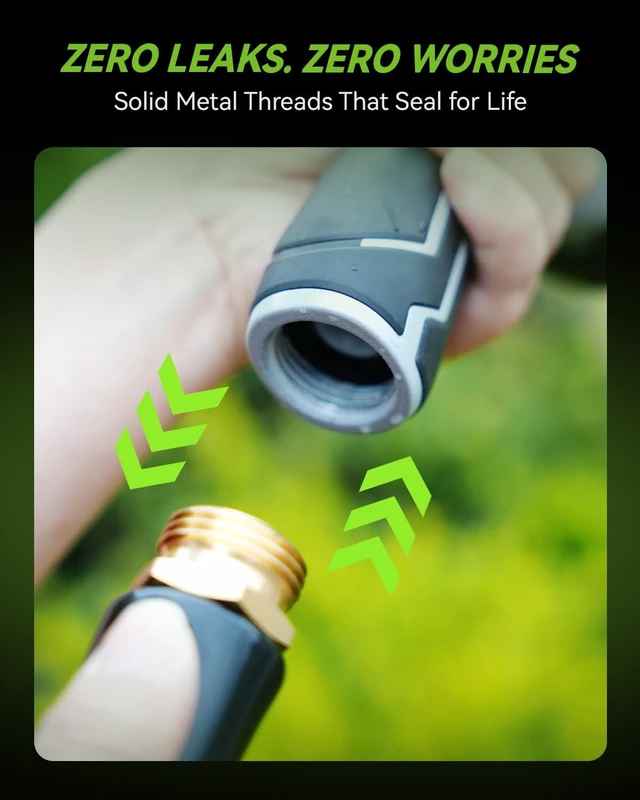 Alt view image 7 of 7 - Full-Metal Heavy Duty Garden Hose Nozzle with 10 Adjustable Patterns & High Flow, Thumb Control for Watering & Washing (Dark Green)