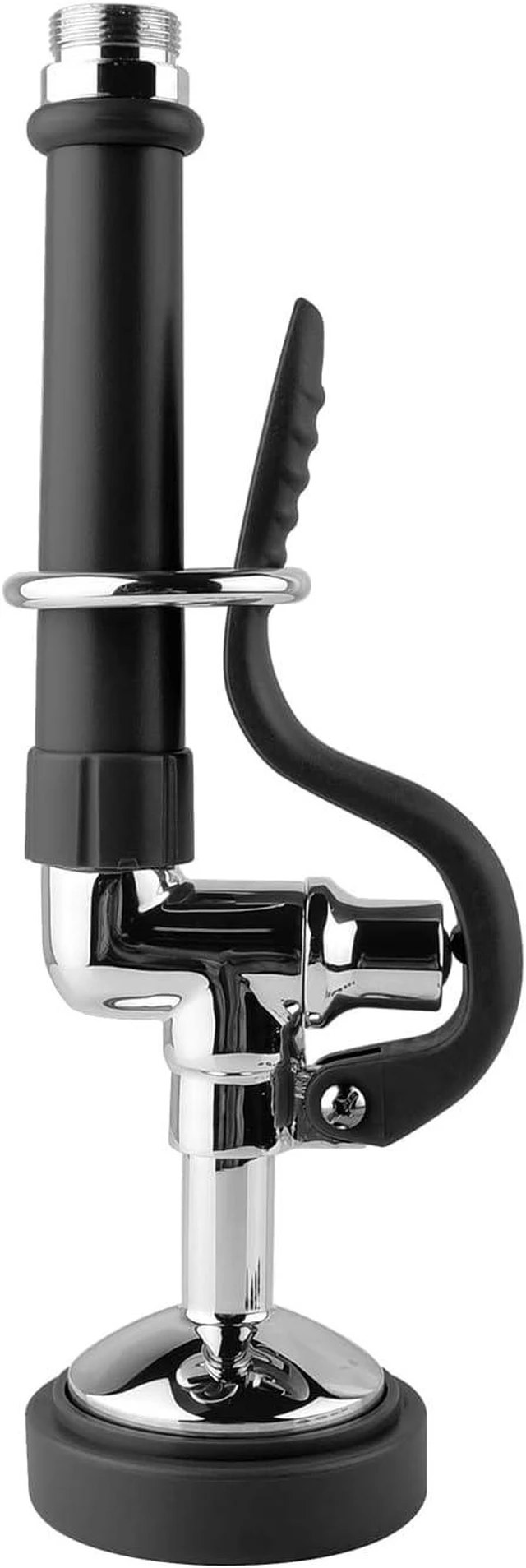 Main image of 1.42 GPM Commercial Pre-Rinse Sprayer Head Dish Nozzle with Ergonomic Handle for Commercial Kitchen Faucets, Chrome Finish (Black)
