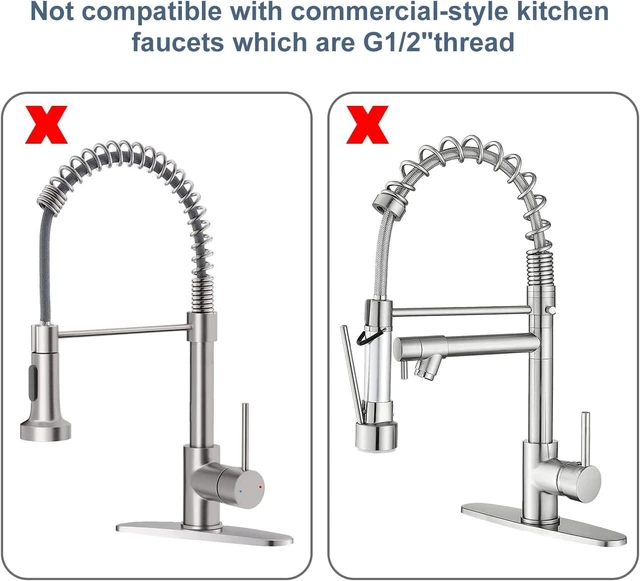 Alt view image 4 of 7 - 1.42 GPM Commercial Pre-Rinse Sprayer Head Dish Nozzle with Ergonomic Handle for Commercial Kitchen Faucets, Chrome Finish (Black)