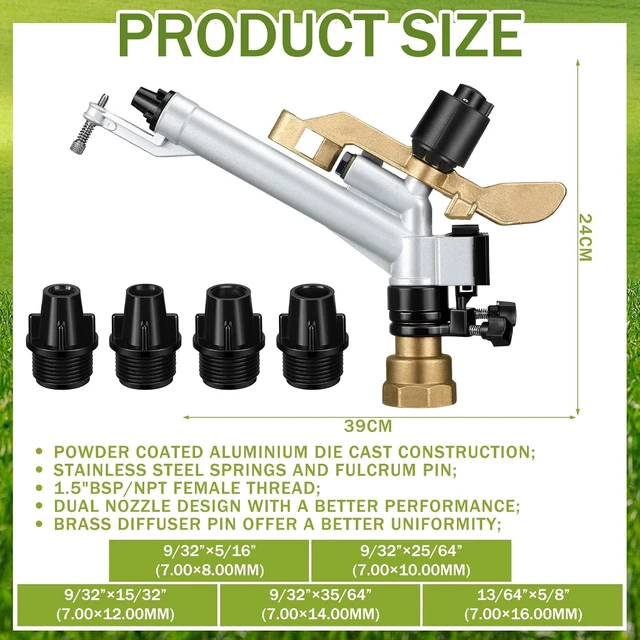 Alt view image 2 of 6 - 1-1/2" Agriculture Farm Irrigation Sprinkler Spray Gun Heads