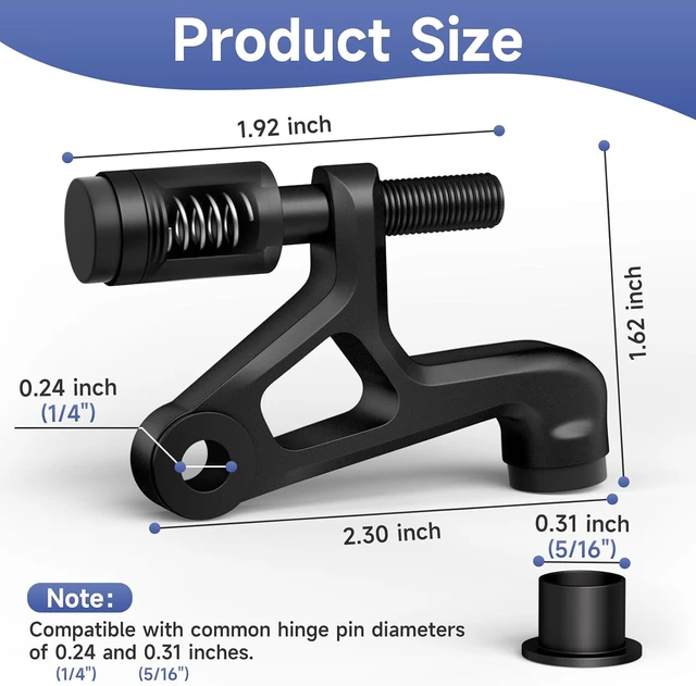 Alt view image 2 of 7 - 12 Pcs Black Hinge Door Stoppers with Spring & Silicone Tips