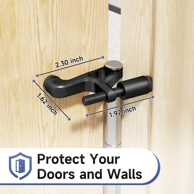 Alt view image 4 of 7 - 12 Pcs Black Hinge Door Stoppers with Spring & Silicone Tips