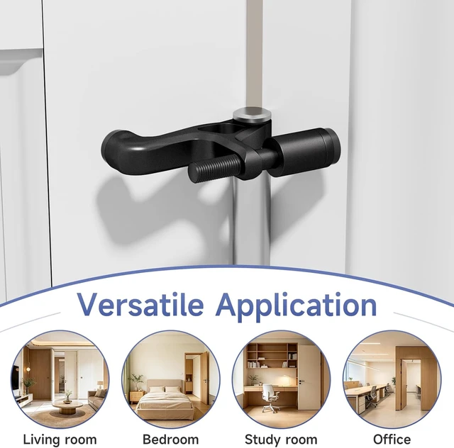 Alt view image 7 of 7 - 12 Pcs Black Hinge Door Stoppers with Spring & Silicone Tips