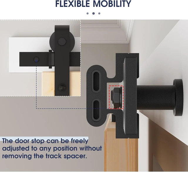 Alt view image 3 of 7 - 2 Pcs Barn Door Center Stop Block for 1-9/16" Top Track