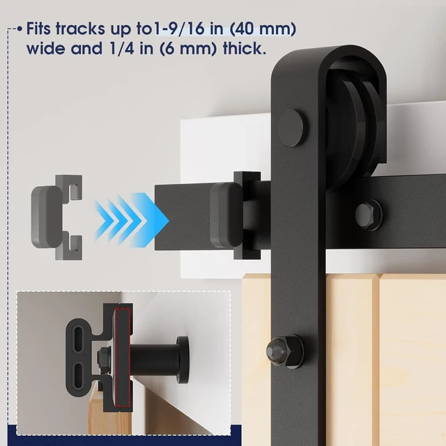 Alt view image 4 of 7 - 2 Pcs Barn Door Center Stop Block for 1-9/16" Top Track