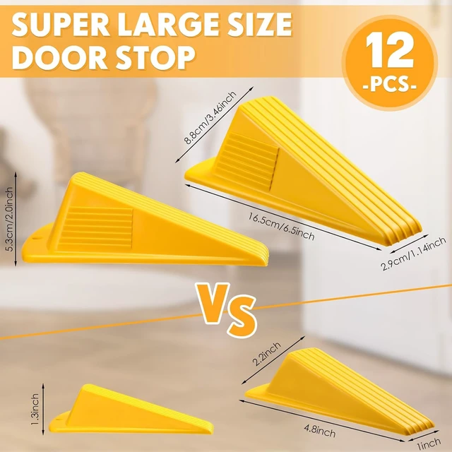 Alt view image 2 of 6 - 12 Pcs Jumbo Heavy Duty Rubber Door Stoppers (Yellow)