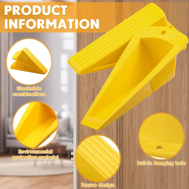 Alt view image 3 of 6 - 12 Pcs Jumbo Heavy Duty Rubber Door Stoppers (Yellow)