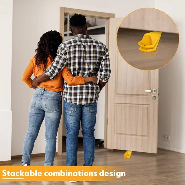 Alt view image 6 of 6 - 12 Pcs Jumbo Heavy Duty Rubber Door Stoppers (Yellow)