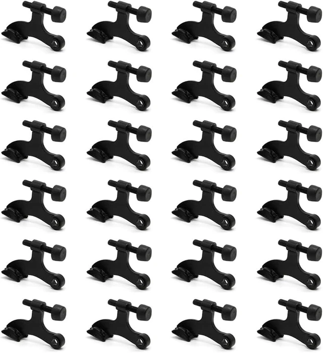 Main image of 24 Pack Black Adjustable Hinge Pin Door Stoppers with Rubber Bumper Tips