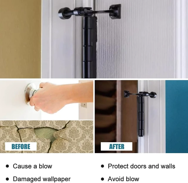 Alt view image 4 of 7 - 24 Pack Black Adjustable Hinge Pin Door Stoppers with Rubber Bumper Tips