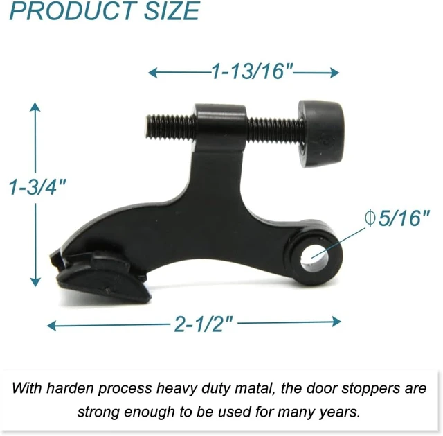 Alt view image 5 of 7 - 24 Pack Black Adjustable Hinge Pin Door Stoppers with Rubber Bumper Tips