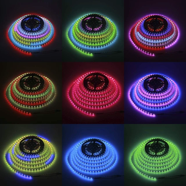 Alt view image 6 of 7 - 32.8ft 24V WS2811 Addressable RGB LED Strip Light with IC, 600 LEDs