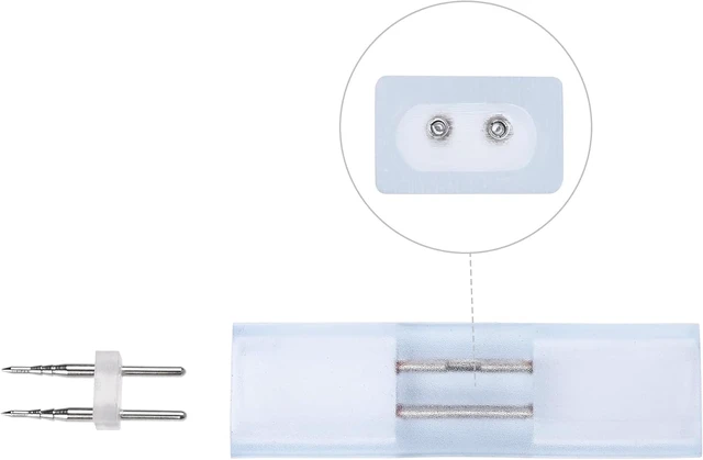 Alt view image 4 of 6 - BiLume 2700K 2-Pin I-Shape LED Neon Rope Light Connectors, 10 Sets