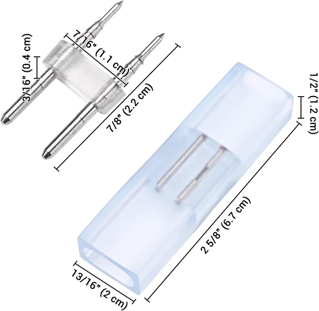 Alt view image 6 of 6 - BiLume 2700K 2-Pin I-Shape LED Neon Rope Light Connectors, 10 Sets