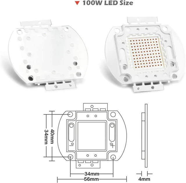 Alt view image 5 of 7 - 100W High Power Deep Red LED Plant Grow Light Chip, 650nm-660nm