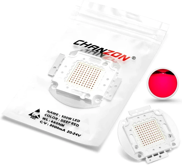 Alt view image 6 of 7 - 100W High Power Deep Red LED Plant Grow Light Chip, 650nm-660nm
