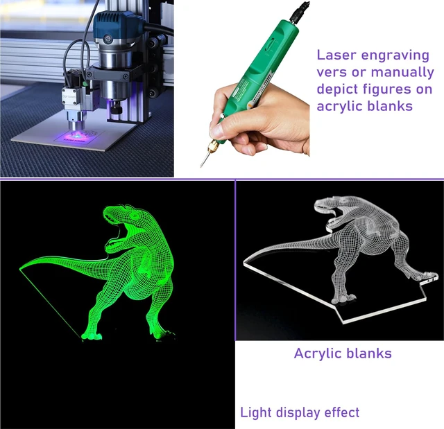 Alt view image 7 of 7 - 16-Color 3D LED Night Light Base for DIY 3D Illusion Patterns on Acrylic Blanks, 12 Sets with Remote Control & USB Cable for Kids, Boys & Girls (12 Packs)