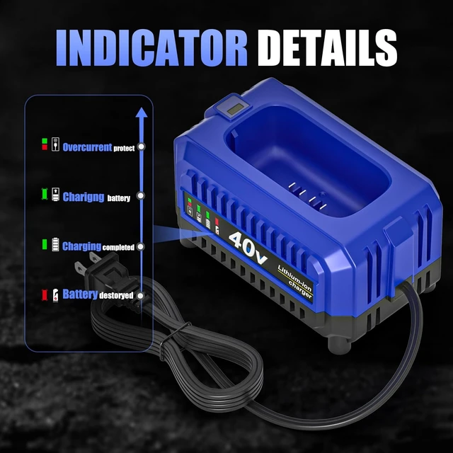 Alt view image 5 of 6 - Upgraded Charger Compatible with Kobalt 40V Charger KRC840-03