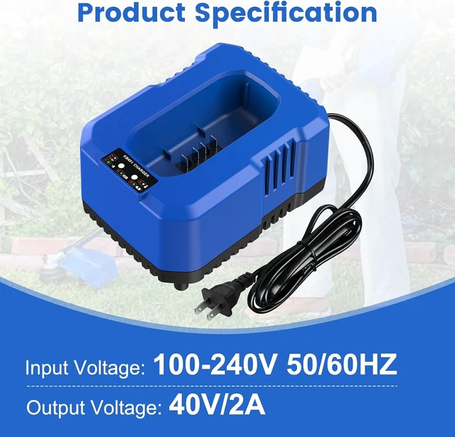 Alt view image 4 of 7 - Kobalt 40V 4.0Ah Battery Replacement (1 Pack) with Charger Station, for 40V Max Chargers KRC60-06, KRC40-06, KRC840-03, Compatible with Kobalt 40V Cordless Tools