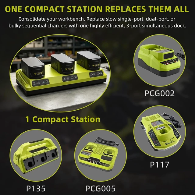Alt view image 4 of 7 - Simultaneous Charger for Ryobi 18V Battery
