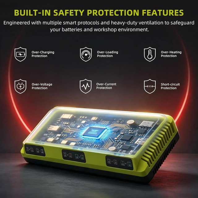 Alt view image 6 of 7 - Simultaneous Charger for Ryobi 18V Battery