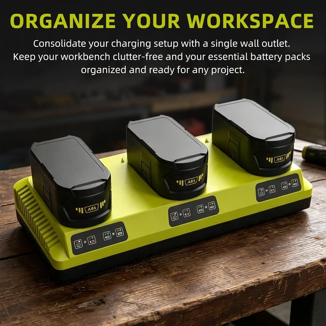 Alt view image 7 of 7 - Simultaneous Charger for Ryobi 18V Battery