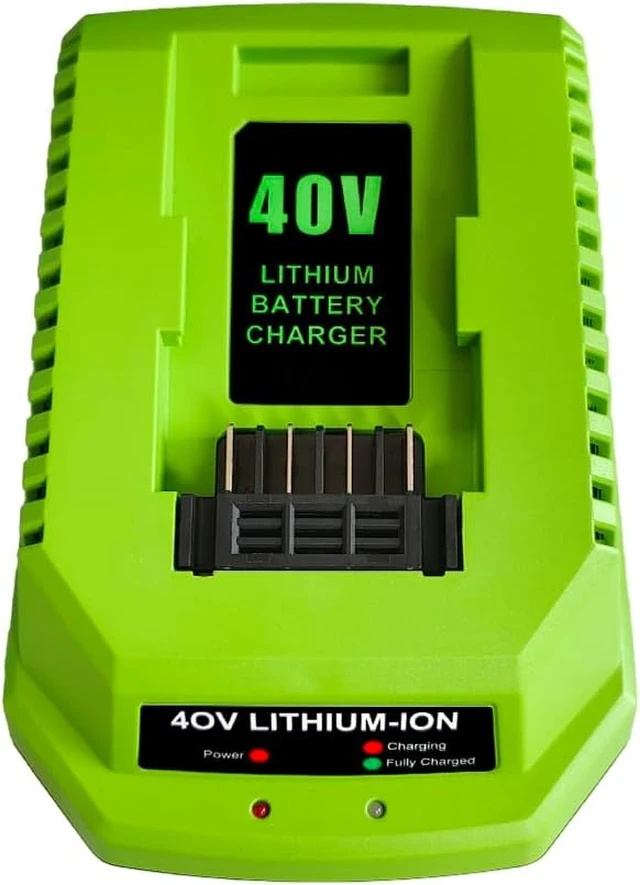 Alt view image 2 of 6 - 40V 2A Replacement Battery Charger for Greenworks 40V Li-ion Batteries 29482 29462 29472 2901319 2938302 BAF702 L-300 BAF704 BAF705 & G-MAX Tools 29252 20202 22262