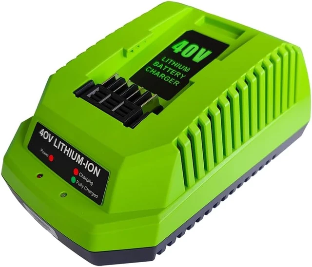 Alt view image 4 of 6 - 40V 2A Replacement Battery Charger for Greenworks 40V Li-ion Batteries 29482 29462 29472 2901319 2938302 BAF702 L-300 BAF704 BAF705 & G-MAX Tools 29252 20202 22262