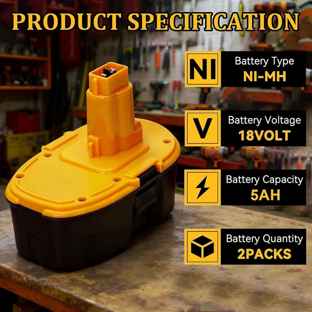 Alt view image 2 of 7 - Upgraded 18V Replacement Battery for DeWalt 18V XRP Tools, 2-Pack