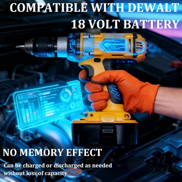 Alt view image 7 of 7 - Upgraded 18V Replacement Battery for DeWalt 18V XRP Tools, 2-Pack