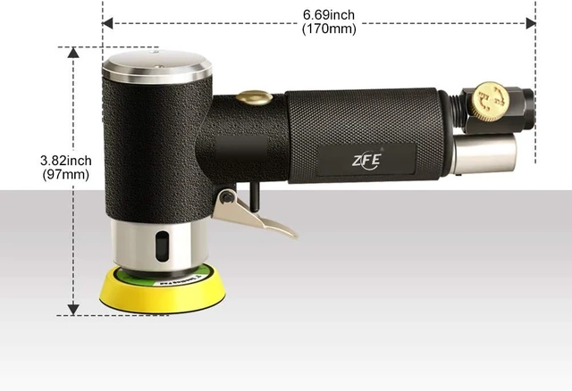 Alt view image 3 of 7 - 1/2/3 Inch Random Orbital Air Sander Mini Pneumatic Polisher for Auto Body Work with 15 Buffing Pads & 18 Sandpapers