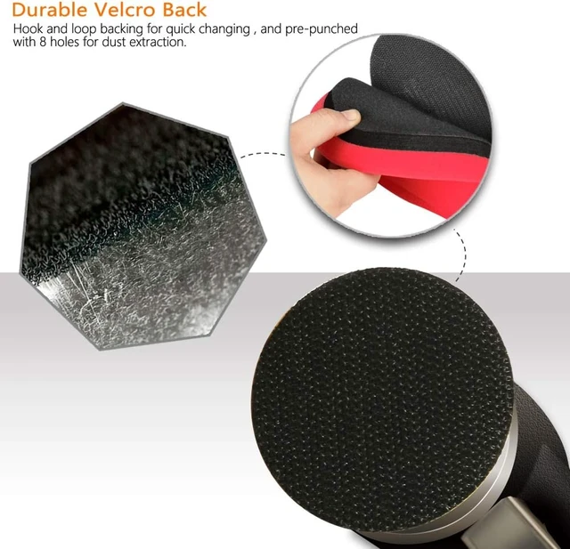 Alt view image 5 of 7 - 1/2/3 Inch Random Orbital Air Sander Mini Pneumatic Polisher for Auto Body Work with 15 Buffing Pads & 18 Sandpapers