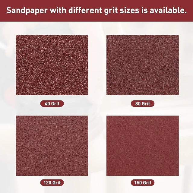 Alt view image 4 of 7 - 100 Pcs 6x4 80 Grit Mouse Detail Sandpaper, 11 Holes (Red)