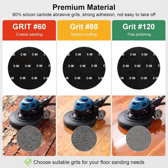 Alt view image 4 of 6 - 17" 120 Grit Floor Sanding Screen Mesh Discs for Wood, 10 Pack