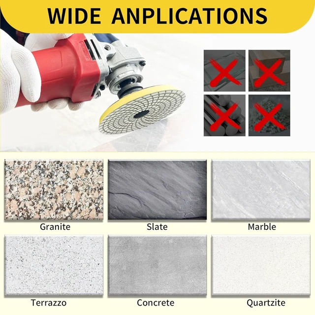Alt view image 5 of 7 - 6 Inch Diamond Polishing Pads Kit for Tile & Stone Sanding