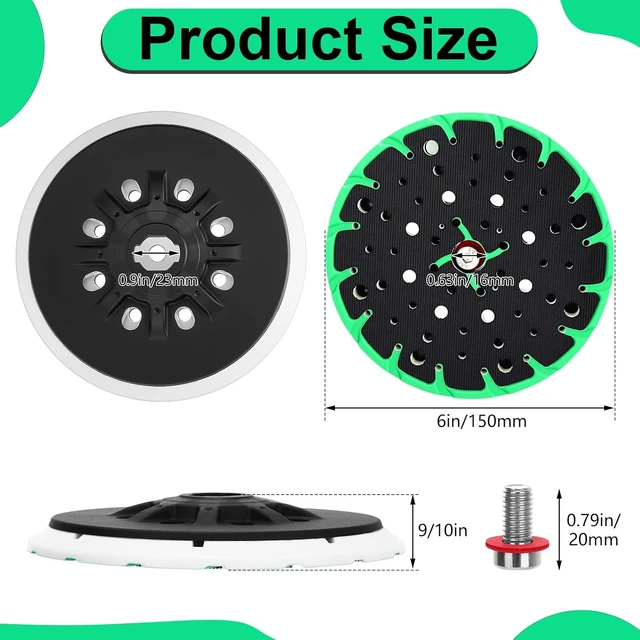 Alt view image 2 of 7 - 4 Pack 6 Inch Soft Sanding Pad for Festool 202458/202459 Sanders, 48-Hole Disc, Fits Festool ETS EQ 150/3 EQ & ETS 150/5 Sanders