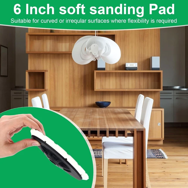 Alt view image 7 of 7 - 4 Pack 6 Inch Soft Sanding Pad for Festool 202458/202459 Sanders, 48-Hole Disc, Fits Festool ETS EQ 150/3 EQ & ETS 150/5 Sanders
