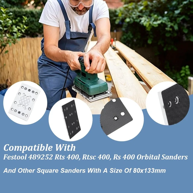 Alt view image 3 of 7 - 4 Pack 489252 3x5 Inch Hard Replacement Pad for RTS 400 Sander