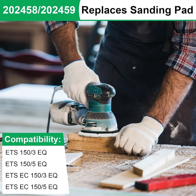 Alt view image 5 of 7 - 4 Pack 6 Inch Soft Sanding Pad for Festool 202458/202459 Sanders, 48-Hole Disc, Fits Festool ETS EQ 150/3 EQ & ETS 150/5 Sanders