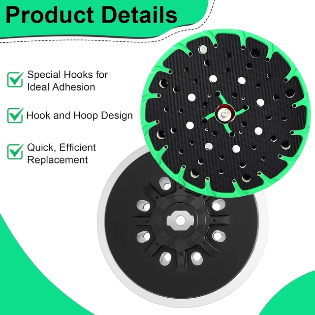 Alt view image 4 of 7 - 4 Pack 6 Inch Soft Sanding Pad for Festool 202458/202459 Sanders, 48-Hole Disc, Fits Festool ETS EQ 150/3 EQ & ETS 150/5 Sanders