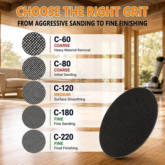 Alt view image 6 of 7 - 17" 220 Grit Floor Sanding Screen Discs for Floor Buffers, 10 Pack