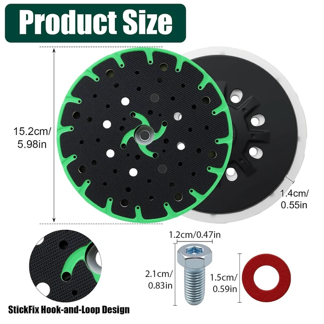 Alt view image 2 of 6 - 2 Pack 202460 6" Hard Back-Up Sanding Pad, 17/48-Hole Discs