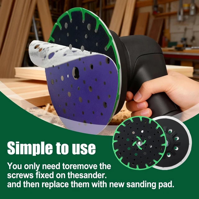 Alt view image 3 of 6 - 2 Pack 202460 6" Hard Back-Up Sanding Pad, 17/48-Hole Discs