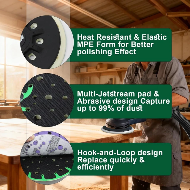 Alt view image 6 of 6 - 2 Pack 202460 6" Hard Back-Up Sanding Pad, 17/48-Hole Discs