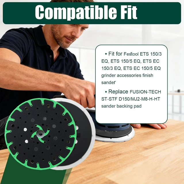 Alt view image 5 of 6 - 2 Pack 202460 6" Hard Back-Up Sanding Pad, 17/48-Hole Discs