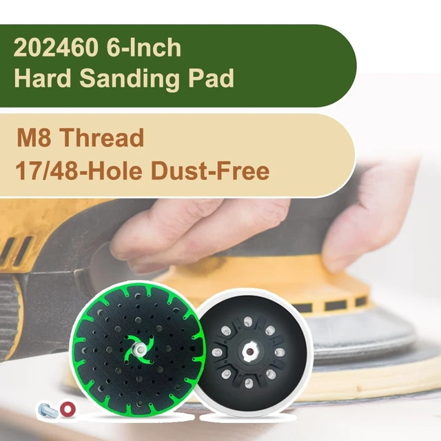 Alt view image 2 of 6 - Upgraded 202460 6-Inch (150mm) Hard Sanding Pad, 48-Hole, M8 Thread, for Festool ETS 150/3 EQ, ETS EC 150/5 EQ, ETS EC 150/3 EQ, ETS 150/5 EQ Sanders, 1 Pack