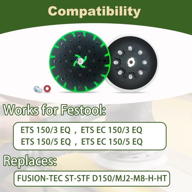 Alt view image 3 of 6 - Upgraded 202460 6-Inch (150mm) Hard Sanding Pad, 48-Hole, M8 Thread, for Festool ETS 150/3 EQ, ETS EC 150/5 EQ, ETS EC 150/3 EQ, ETS 150/5 EQ Sanders, 1 Pack