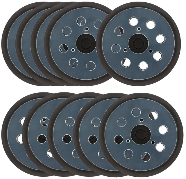 Main image of 10 Packs 5 Inch 8-Hole Hook & Loop Sanding Backing Plates, Replacement for Makita 743081-8 743051-7, DeWalt 151281-08 DW4388, Porter Cable, Hitachi 324-209