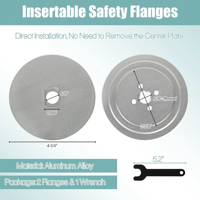 Alt view image 2 of 6 - Self-Clamping Safety Flange Kit for Airway Buffing Wheels Aluminum Insertable Flange Sets for Polishing Wheels, Fits 5/8"-11 Thread Adapters & Airway Buffs with 3" Center Plates