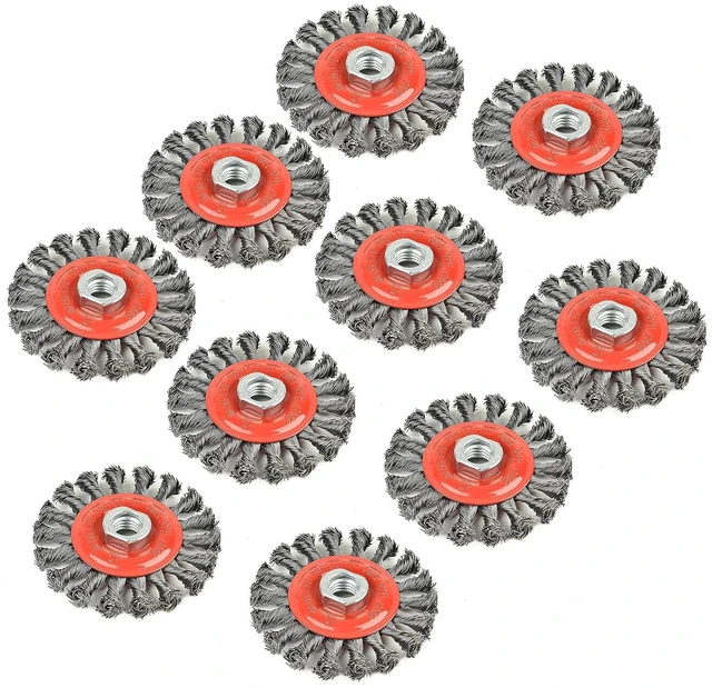 Main image of AAIN 10 Pcs 4 Inch Twist Knotted Wire Wheel Brush for Angle Grinder